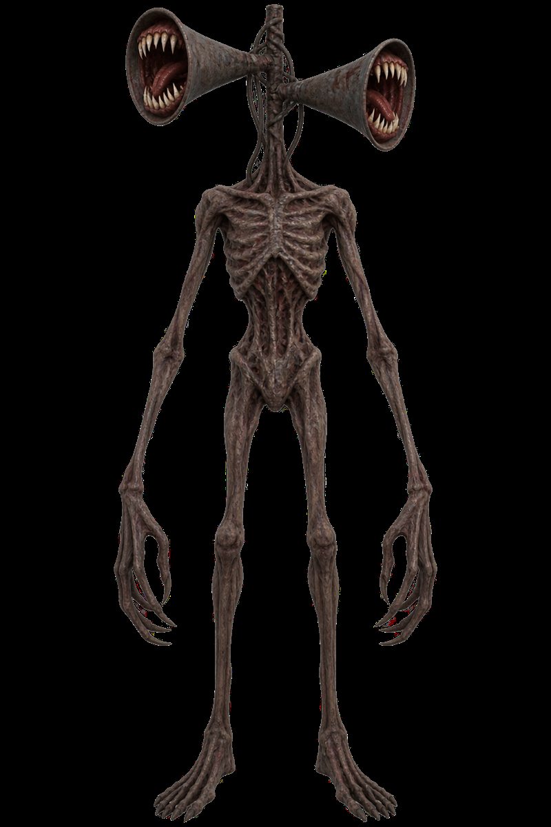 AI-assisted concept art for the tall Siren Head character